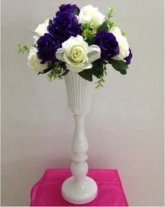 Decorazione di cerimonia nuziale del supporto di fiore del centrotavola della tavola del vaso di fiore bianco di 45 cm (H) 10 pezzi/lotto