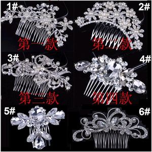 Bridal Hair Combs Głowy Kawałki Tiara Dżetów Pearl Kwiat Butterfly Breade Hairpin Akcesoria do włosów na ślub