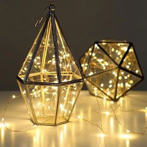 Wodoodporna 2m LED AA Zasilana bateryjnie LED Copper Wire Fairy String Lights Lampy Kryty Outdoor Glassble Dyi Oświetlenie Na Boże Narodzenie