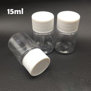 (500pcs/lot) 15 مل/15 جرام زجاجة الحيوانات الأليفة الشفافة ، زجاجة حبوب منع الحمل ، زجاجة تعبئة ، زجاجة بلاستيكية مع وسادة رقائق الألومنيوم