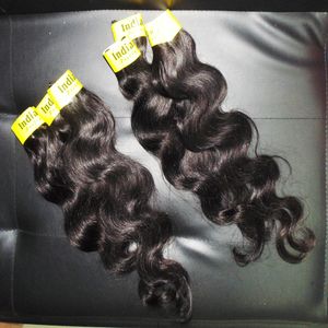 10pcs muito barato 100 ondas corporais indianas Processada Haft Weft de cor natural tecelagem de cabelo rápido