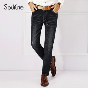 Wholesale-2016 Soyute New Fall Men Casual Business Jeans New Fashion Straight Jeans Loose Waist Long Denim Trousers Size: 29-38 301