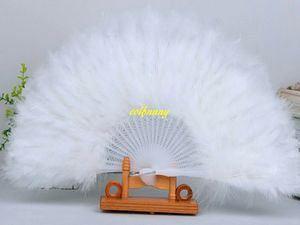 10 teile/los Schnelle versand Feder Fans Falten Tanz Hand Fan Phantasie Kostüme Für Hochzeit Party Supplies