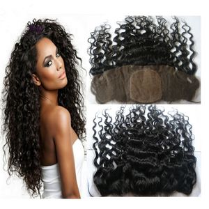 Wholesale silk base closure for sale - Group buy Virgin Brazilian Deep Curly Silk Base Lace Frontal x4 Virgin Human Hair Silk Top Lace Frontal Closure Pieces With Baby Hair Bleached Knots