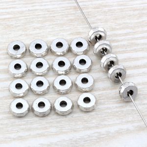 MIC 300 pezzi argento antico in lega di zinco taglio liscio perline piatte distanziatrici 8 mm gioielli fai da te D28