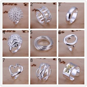 Mix order pieces diffrent style silver rings GSSR001A Factory direct sale brand fashion sterling silver finger ring