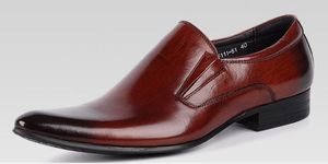 Mokasyny Męskie Obuwie Biznesowe Mokasyny Formalne Spioste Toe Prawdziwej Skóry Dorosłych Mężczyźni Dress Shoe Black Oxford Marka