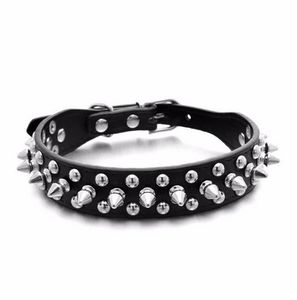 Pet Puppy Dog Obroża Regulowany PU Skórzany Punk Nit Rivet Studded Pet Collar Szyi Paski G986