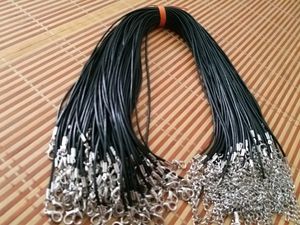 DIY Smycken Tillbehör Montering 100st Svart 1,5 / 2 mm Vax Roper Halsbandsledning för DIY Craft Smycken 18 ''