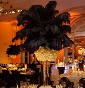 NUOVO pennacchio di piume di struzzo nero per centrotavola di nozze, decorazioni per la tavola, decorazioni per la casa, feste di Natale