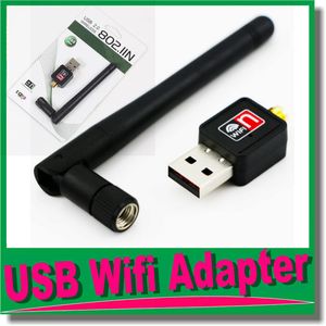 Mini 150Mbps USB WiFi Wireless Adapters Networking Card Adapter LAN z anteną 2DBI do akcesoriów komputerowych