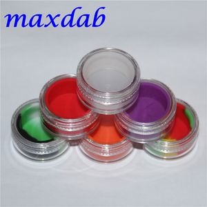 new 3ml acrylic wax containers silicone jar dab wax containers silicone dab jar glass oil containers with the free