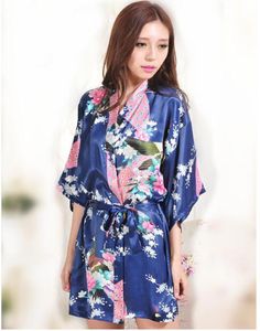 Sweetwear Seksi Kadınlar İpek Saten Nightgown Nedime Kimono Robe Pijama Soyunma Gowns Batrobe Sweetwear kısa hırka ev