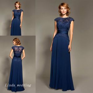 Dark Navy Blue Bridesmaid Dress Chiffon Long Formal Maid of Honor Dress For Wedding Party Gown