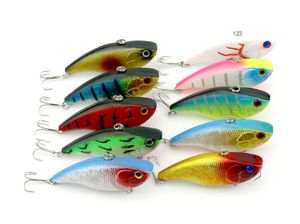 HENGJIA 75mm VIB hard plastic lures 7.5CM 18G 6# hooks fishing bait fishing tackle 80pcs via carp fishing