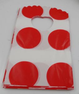 Darmowa Wysyłka Nowy 500 sztuk Zakupy Red Dot Plastic Packing Torba Prezent 15x9cm Hot