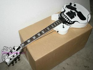 New Arrival Skull Electric Guitar White color High Quality Musical instruments Free shipping A77889