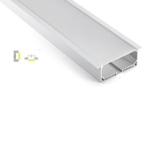 50×1mセット/ロット陽極酸化銀のアルミニウムプロファイルLEDストリップライトと天井や壁の光のための超広いTチャネル押出
