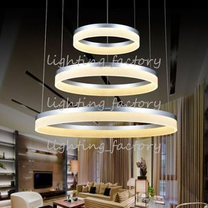 1 Ring 2 Ring 3 Rings Circles Modern LED Pendant Lights for Dining Room White Acrylic LED Pendant Lamp Contemporary Warmwhite Coldwhite
