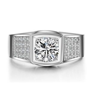 Ювелирные из ювелирных изделий LSL Кольцо 1,25 CT Sona Синтетическое моделируемое алмазное кольцо для мужчин 925 стерлинговое серебро платиновые украшения