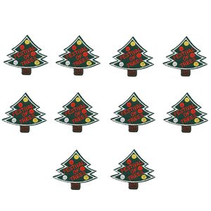 10PCS alphabet Christmas tree embroidery patches for clothing iron patch for cloth applique sewing accessories on clothes iron on patches