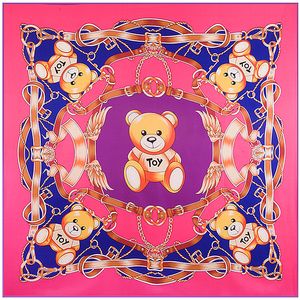 Silk Printing Scarf Bear Kerchief Mode Scarves Kvinnor Ladies Top Grade Muffler Long Chiffon Lovely Bandanna Wrap Sjal