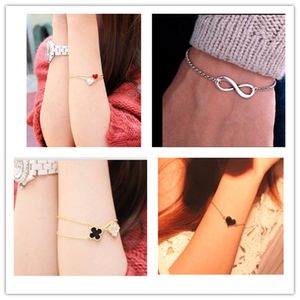 Billiga officiella män Bijoux 8 Infinity Heart Armband för kvinnor Smycken Tillbehör Partihandel Bangles Bijoux