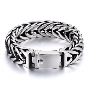 Riesiges 133 g schweres Biker-Overlord-Kettenarmband aus Edelstahl, hochwertig, 17 mm, 22,9 cm, beste Geschenke für Herren