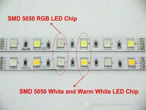 Sie sehen nie so schön, 5050 60LED / M 300LEDS-Streifenlicht flexible RGB + Weiß Farbe / RGB + Warm-weiße Farbe LED-Band-Dekorationslampen