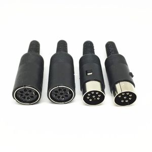 10 paia Freeshipping 13mm DIN Plug Saldatore Connettore 8 Pin con manico in plastica Maschio + Femmina Jack audio video