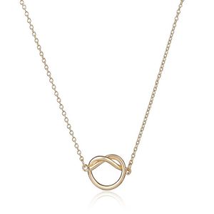 Heißer Verkauf Neue Maxi Colar Einfache Liebe Herz Knoten Anhänger Paar Schmuck 18 K Gold Und Silber Überzogene Frauen link Kette Für Ihren Engel