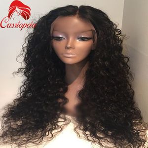 Full Lace Human Hair Curly Wigs För Black Women Lace Front Virgin Brasilianska Curly Wigs Glueless HumanVirgin Hair Wigs Gratis frakt