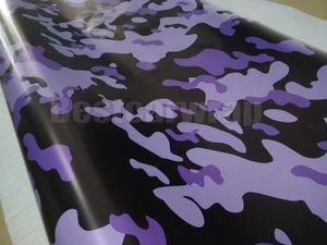 PURLE SNOW CAMOUFALGE VINYL FÖR BIL WRAP MED AIR RESLASNING / AIR BUBBLE Gratis Camo Film för lastbil Båtgrafikbeläggning 1.52x30M (5x98ft)