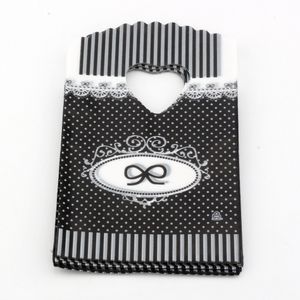 500pcs/lot 15X9cm Black butterfly Knot Patterns Plastic Jewelry Gift Bag Jewelry Pouches Bags