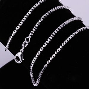 Hurtownie 100 sztuk 1.4mm 925 Sterling Silver Necklace Box Link Łańcuchy Biżuteria 16 