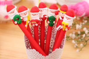 whiilesale Santa Claus Christmas gift wholesale clay ballpoint pen pupils prizes creative stationery gift children