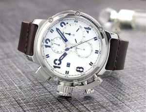 Special Style U Bot Quartz Watch Men Silver Case White Big Dial Band IFO Digital Watch Montre Homme