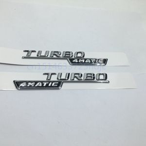 Uppsättning av 2 för Mercedes Benz AMG ML GLK Turbo 4Matic Emblem Badge Decal Trunk Bak Chrome Letters2222