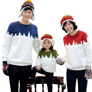 Roupas de família de correspondência padrão de árvore de Natal família roupa de manga longa camisetas mamãe e mim pai mãe filha filho fashion roupas