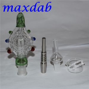 Hookah Nectar Collector Perc Pendant with Titanium Tips Water cooled and Spillproof Nector Collectors Oil Rig Glass Bongs