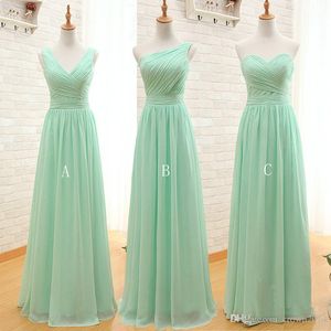 Mint Green Long Chiffon Bridesmaid Dresses A Line Sweetheart Pleated Bridesmaids Dress Backless Formal Gowns under 50