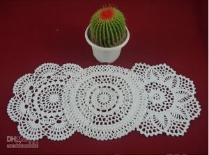 Wholesale table cloths designs for sale - Group buy cotton hand made crochet doily table cloth designs colors custom cup mat round cm crochet applique zj003