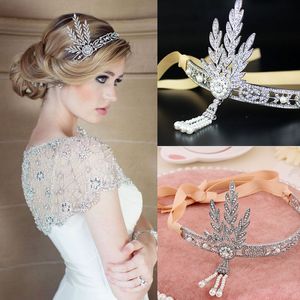 Encantador Headbands Nupcial Grande Estilo Gatsby Prata Acessórios Para o Cabelo Claro Rhinestone Boho Nupcial Headpieces Cabelo Nupcial Decoração Grande Venda