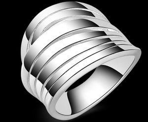 2017 vendita calda placcatura argento 925 esagerazione 17mm uomo donna semplice anello liscio 10 pz / lotto taglia US8