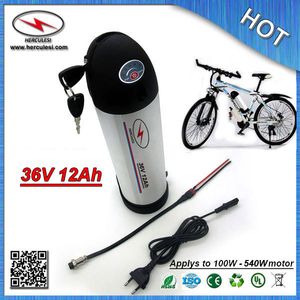 Hot Selling 36V 12Ah Lithium Battery Bottle for Electric Bikes with 2.4Ah 18650 cell 15A BMS and 42V 2A Charger FREE SHIPPING