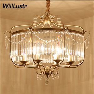 Willlustr round crystal chandelier Suspension lamp K9 crystal Pendant Light hanging lighting stair hotel hall lounge living room