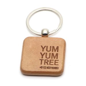 Custom laser Engraving Blank Wood Key Chain 4 shapes available2301