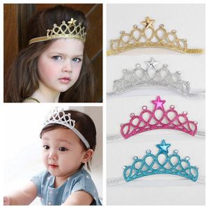 Baby Girls Headbands Sparkle Crowns Kids Grace Crown Hair Akcesoria Tiaras Opaski z gwiazdami Akcesoria do włosów Rhinestone