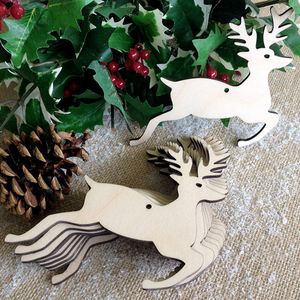 Ornamenti natalizi in legno da 10 pacchetti Decorazioni natalizie decorazioni natalizi Deer Deer Snowman Tree per albero di Natale, decorazione a fiamma festiva