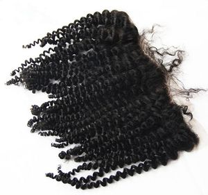 Mongolian Human Hair Lace Frontal Closure Free Parting Kinky Curly 13X4 Ear to Ear Lace Frontal 100% Human Hair Lace Fontal Hair Pieces